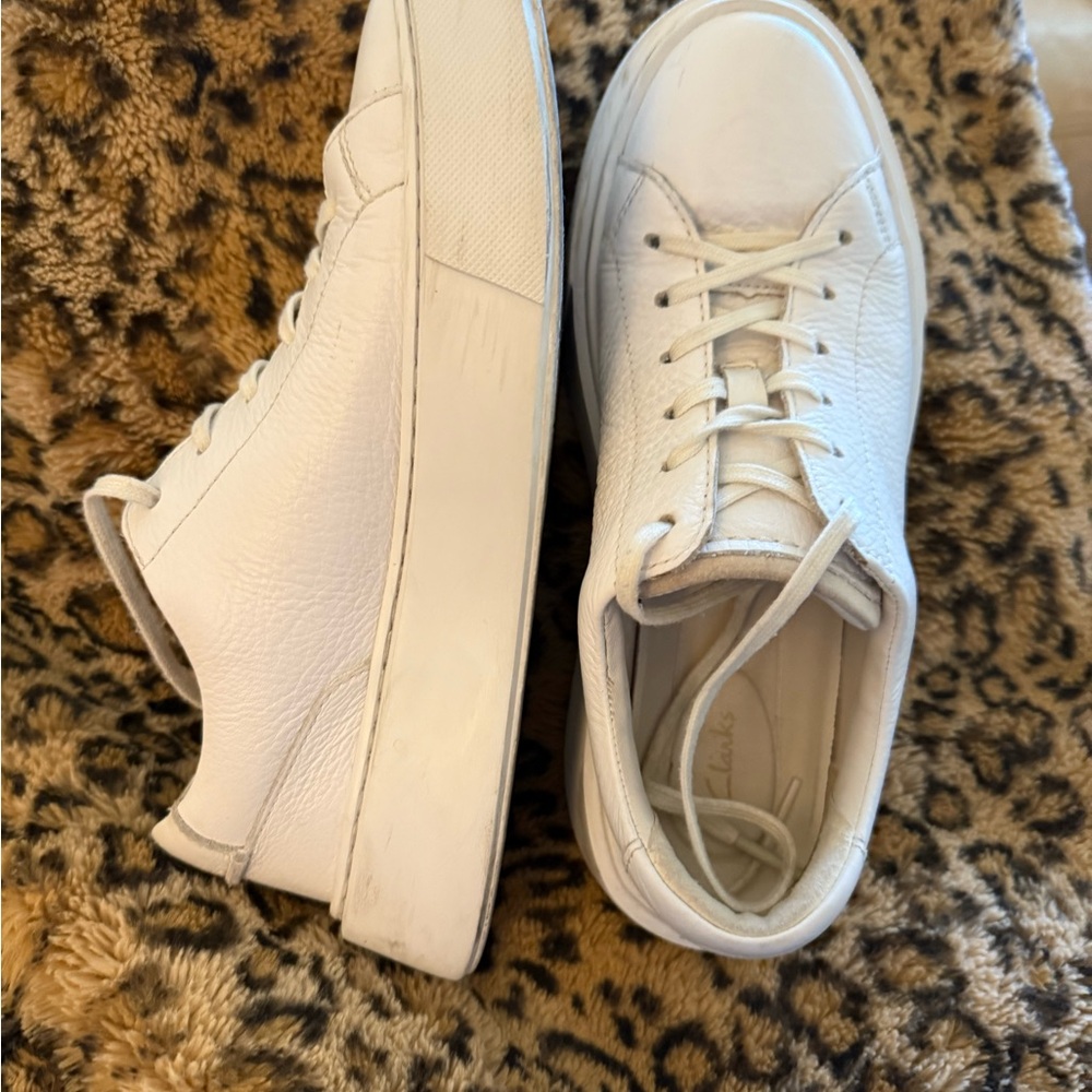 Clarks Beige and White Sole